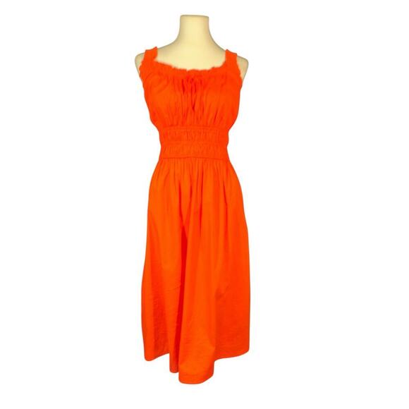 Lauren Conrad red milkmaid shirred tank midi dress medium - Picture 10 of 14